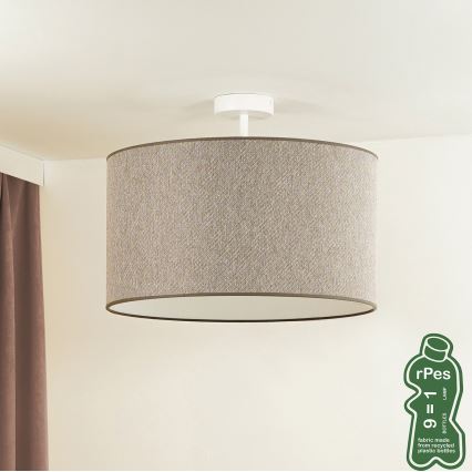 Duolla - Kiinteä kattokruunu ROLLER ECO RECYCLING 1xE27/15W/230V halkaisija 45 cm ruskea