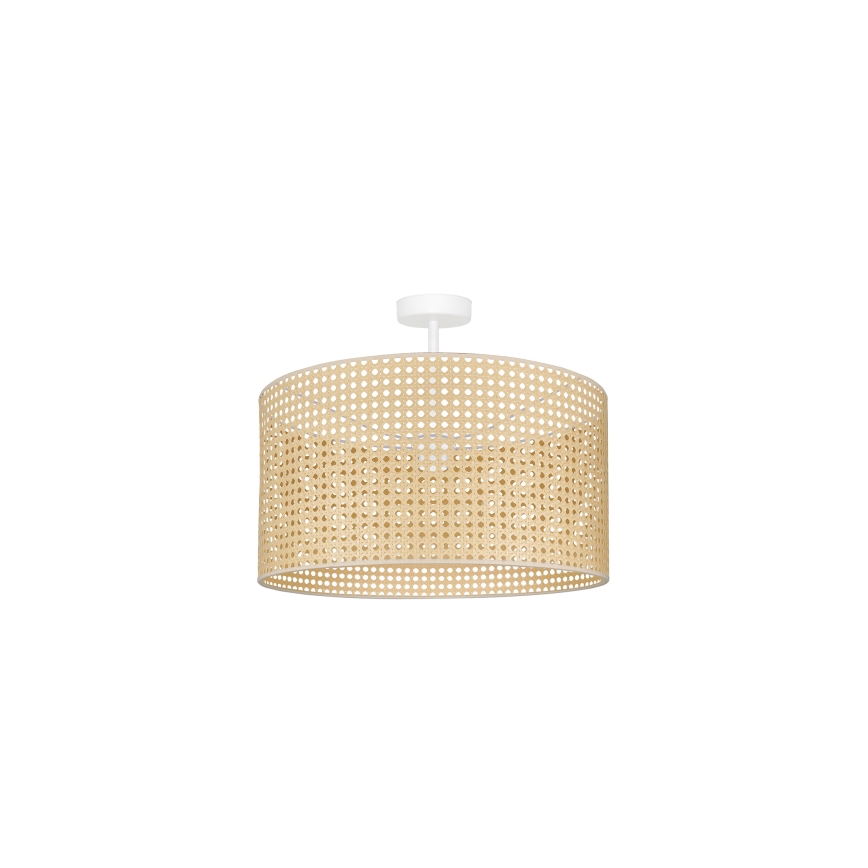 Duolla - Kiinteä kattokruunu ROLLER RATTAN 1xE27/15W/230V halkaisija 45 cm beige