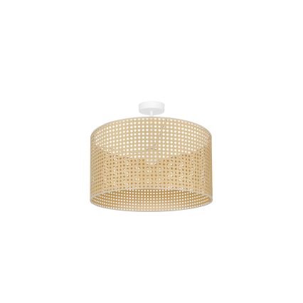 Duolla - Kiinteä kattokruunu ROLLER RATTAN 1xE27/15W/230V halkaisija 45 cm beige