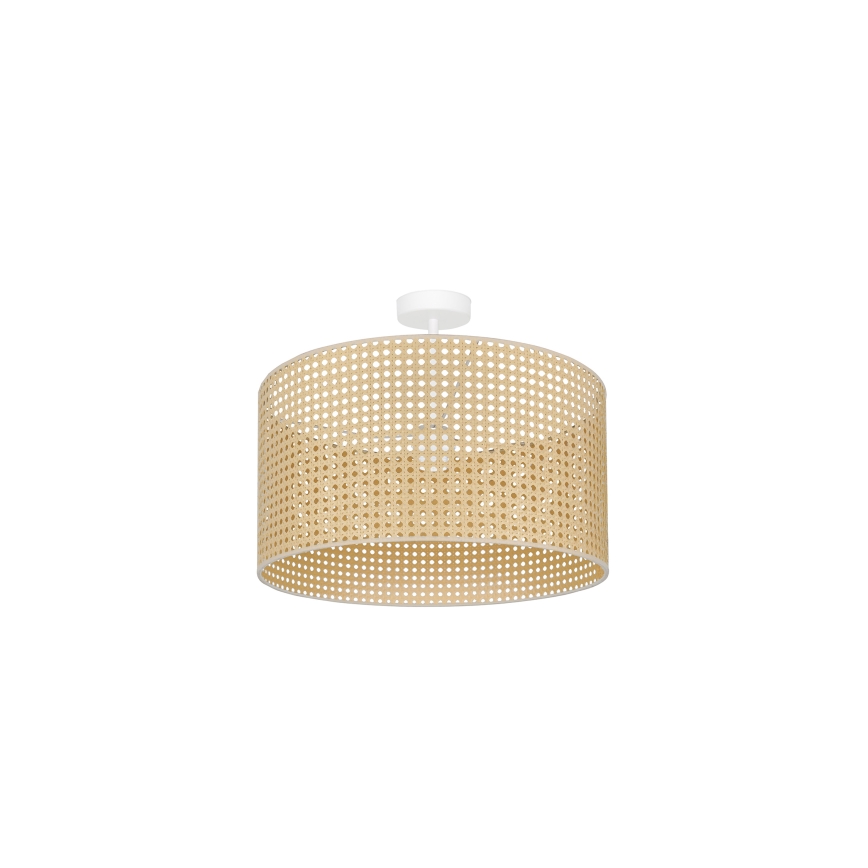 Duolla - Kiinteä kattokruunu ROLLER RATTAN 1xE27/15W/230V halkaisija 45 cm beige