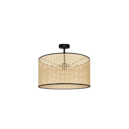 Duolla - Kiinteä kattokruunu ROLLER RATTAN 1xE27/15W/230V halkaisija 45 cm beige/musta