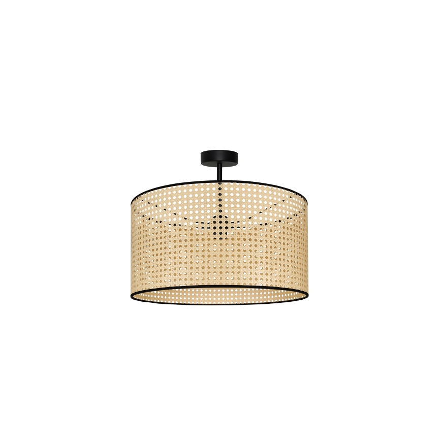 Duolla - Kiinteä kattokruunu ROLLER RATTAN 1xE27/15W/230V halkaisija 45 cm beige/musta