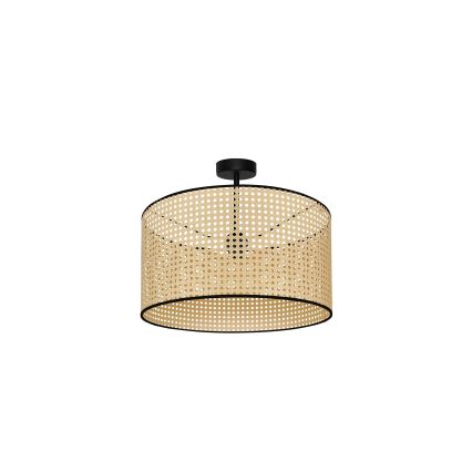 Duolla - Kiinteä kattokruunu ROLLER RATTAN 1xE27/15W/230V halkaisija 45 cm beige/musta