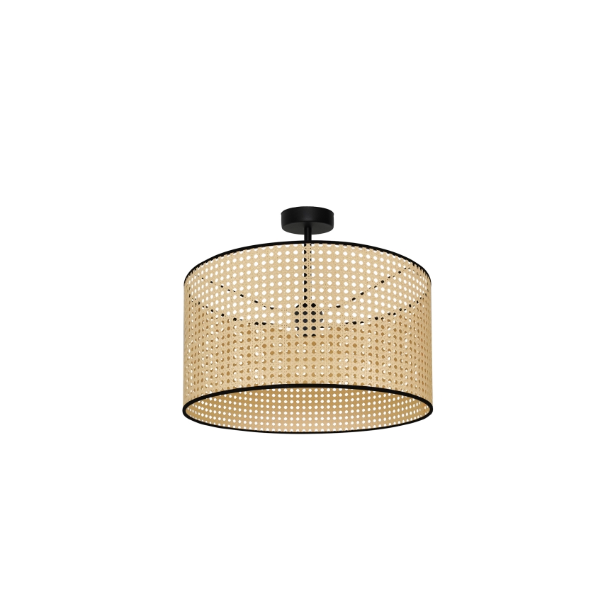 Duolla - Kiinteä kattokruunu ROLLER RATTAN 1xE27/15W/230V halkaisija 45 cm beige/musta