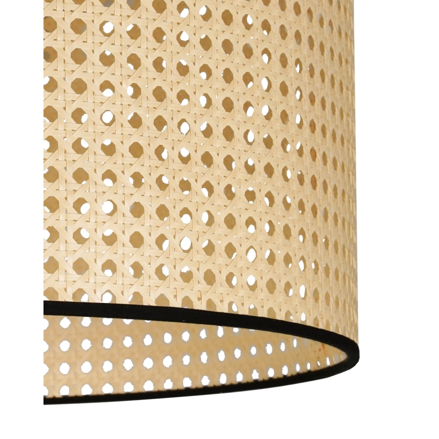 Duolla - Kiinteä kattokruunu ROLLER RATTAN 1xE27/15W/230V halkaisija 45 cm beige/musta
