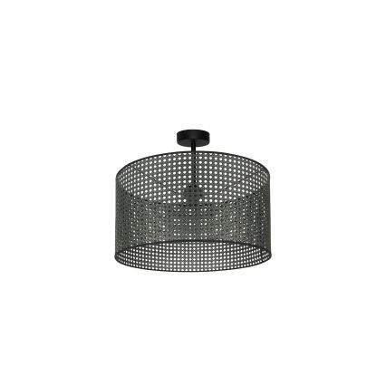 Duolla - Kiinteä kattokruunu ROLLER RATTAN 1xE27/15W/230V halkaisija 45 cm musta