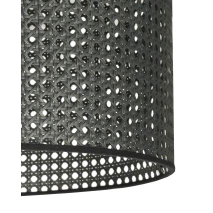 Duolla - Kiinteä kattokruunu ROLLER RATTAN 1xE27/15W/230V halkaisija 45 cm musta