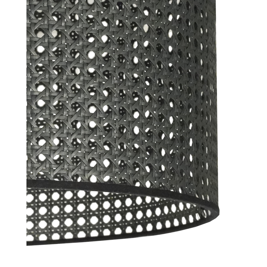 Duolla - Kiinteä kattokruunu ROLLER RATTAN 1xE27/15W/230V halkaisija 45 cm musta