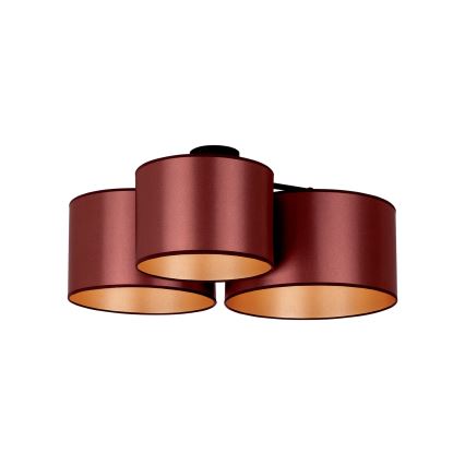 Duolla - Kiinteä kattokruunu ROLLER TRIO SHINY 3xE27/15W/230V kupari/kulta