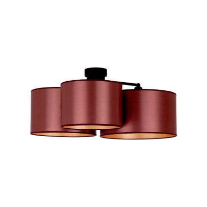 Duolla - Kiinteä kattokruunu ROLLER TRIO SHINY 3xE27/15W/230V kupari/kulta