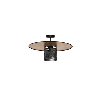 Duolla - Kiinteä kattokruunu TOKYO RATTAN 1xE27/15W/230V halkaisija 50 cm kulta/musta