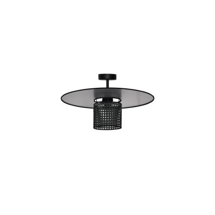 Duolla - Kiinteä kattokruunu TOKYO RATTAN 1xE27/15W/230V halkaisija 50 cm musta/hopea