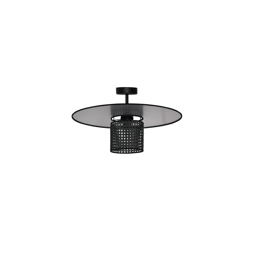 Duolla - Kiinteä kattokruunu TOKYO RATTAN 1xE27/15W/230V halkaisija 50 cm musta/hopea