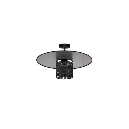 Duolla - Kiinteä kattokruunu TOKYO RATTAN 1xE27/15W/230V halkaisija 50 cm musta/hopea