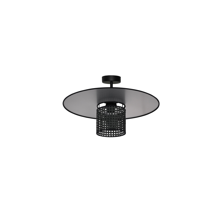 Duolla - Kiinteä kattokruunu TOKYO RATTAN 1xE27/15W/230V halkaisija 50 cm musta/hopea