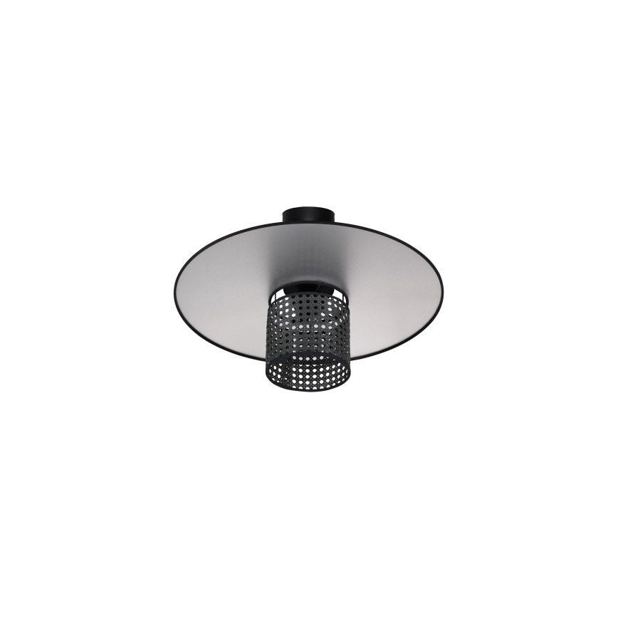Duolla - Kiinteä kattokruunu TOKYO RATTAN 1xE27/15W/230V halkaisija 50 cm musta/hopea
