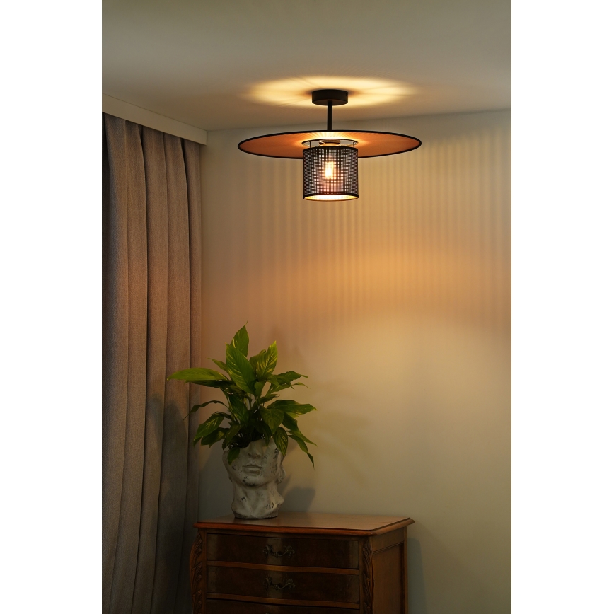 Duolla - Kiinteä kattokruunu TOKYO SHINY 1xE27/15W/230V halkaisija 50 cm musta/kupari