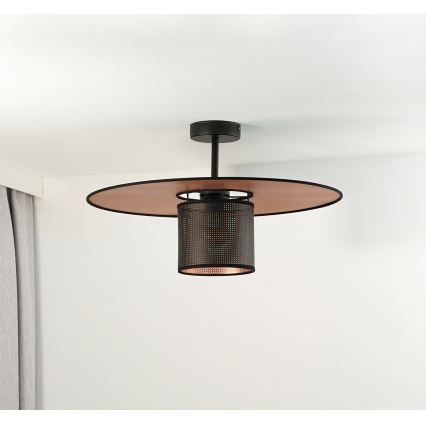 Duolla - Kiinteä kattokruunu TOKYO SHINY 1xE27/15W/230V halkaisija 50 cm musta/kupari