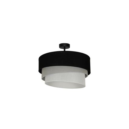 Duolla - Kiinteä kattokruunu TRIO 1xE27/15W/230V halkaisija 45 cm musta/harmaa/valkoinen