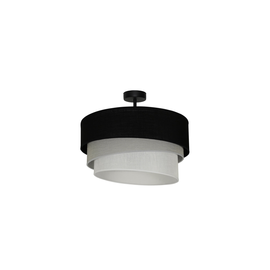 Duolla - Kiinteä kattokruunu TRIO 1xE27/15W/230V halkaisija 45 cm musta/harmaa/valkoinen