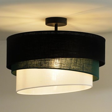 Duolla - Kiinteä kattokruunu TRIO 1xE27/15W/230V halkaisija 45 cm musta/vihreä/valkoinen
