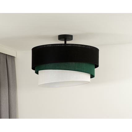 Duolla - Kiinteä kattokruunu TRIO 1xE27/15W/230V halkaisija 45 cm musta/vihreä/valkoinen