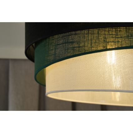 Duolla - Kiinteä kattokruunu TRIO 1xE27/15W/230V halkaisija 45 cm musta/vihreä/valkoinen