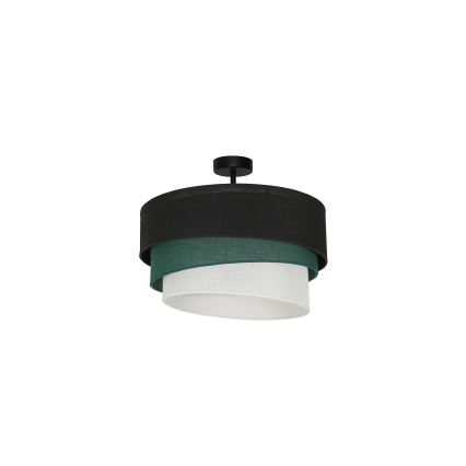 Duolla - Kiinteä kattokruunu TRIO 1xE27/15W/230V halkaisija 45 cm musta/vihreä/valkoinen