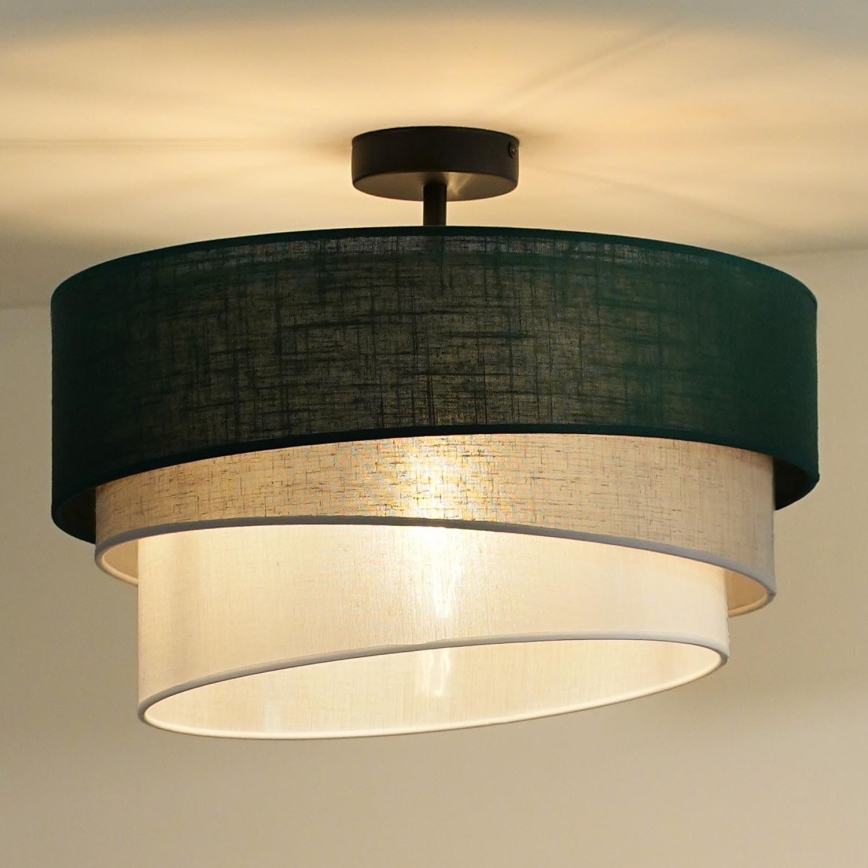 Duolla - Kiinteä kattokruunu TRIO 1xE27/15W/230V halkaisija 45 cm vihreä/harmaa/valkoinen