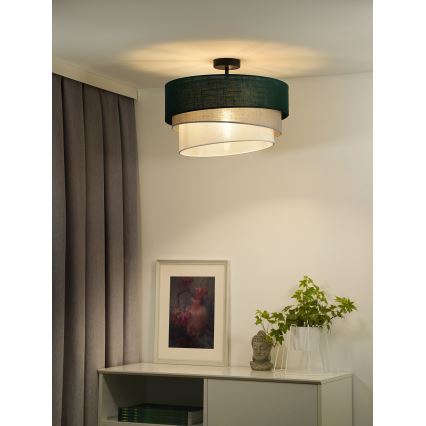 Duolla - Kiinteä kattokruunu TRIO 1xE27/15W/230V halkaisija 45 cm vihreä/harmaa/valkoinen