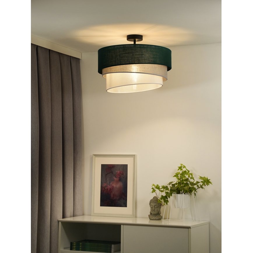 Duolla - Kiinteä kattokruunu TRIO 1xE27/15W/230V halkaisija 45 cm vihreä/harmaa/valkoinen