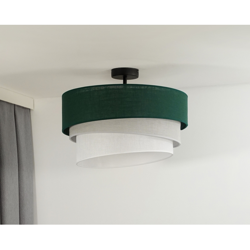 Duolla - Kiinteä kattokruunu TRIO 1xE27/15W/230V halkaisija 45 cm vihreä/harmaa/valkoinen