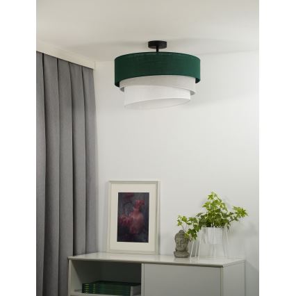 Duolla - Kiinteä kattokruunu TRIO 1xE27/15W/230V halkaisija 45 cm vihreä/harmaa/valkoinen