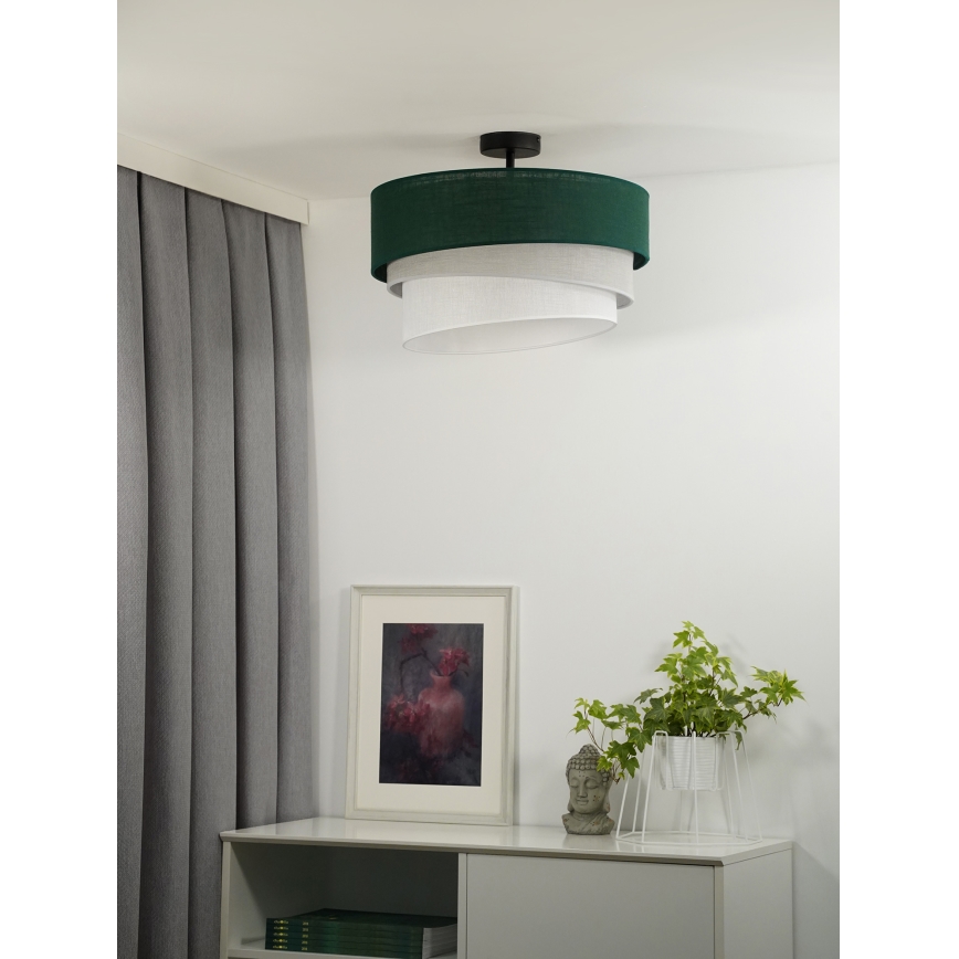 Duolla - Kiinteä kattokruunu TRIO 1xE27/15W/230V halkaisija 45 cm vihreä/harmaa/valkoinen