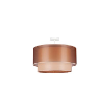 Duolla - Kiinteä kattokruunu WOOD BOHO 1xE27/15W/230V halkaisija 45 cm kupari/beige