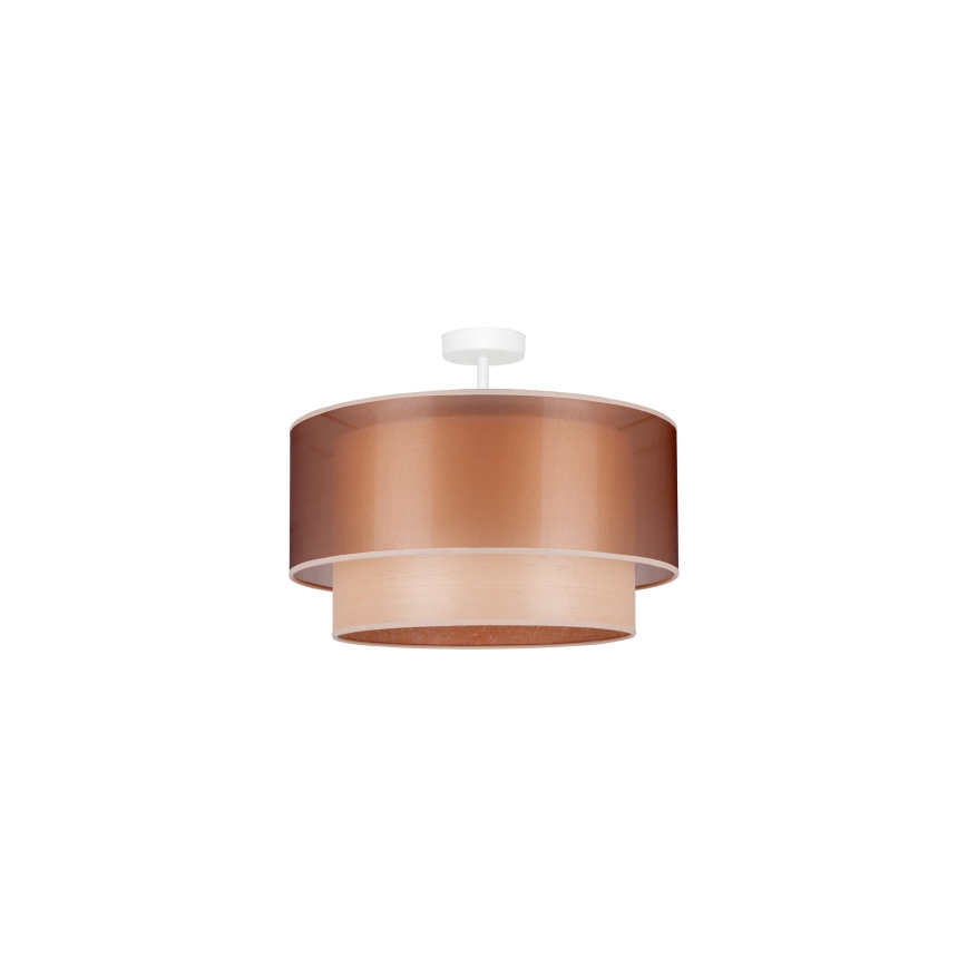 Duolla - Kiinteä kattokruunu WOOD BOHO 1xE27/15W/230V halkaisija 45 cm kupari/beige