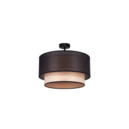Duolla - Kiinteä kattokruunu WOOD BOHO 1xE27/15W/230V halkaisija 45 cm musta/beige