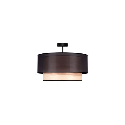 Duolla - Kiinteä kattokruunu WOOD BOHO 1xE27/15W/230V halkaisija 45 cm musta/beige