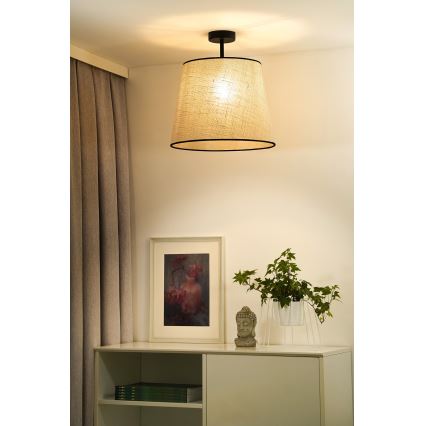 Duolla - Kiinteä kattokruunu YUTE 1xE27/15W/230V halkaisija 38 cm harmaa/musta
