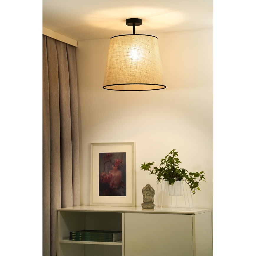 Duolla - Kiinteä kattokruunu YUTE 1xE27/15W/230V halkaisija 38 cm harmaa/musta