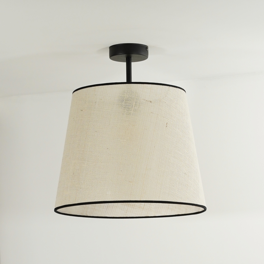Duolla - Kiinteä kattokruunu YUTE 1xE27/15W/230V halkaisija 38 cm harmaa/musta