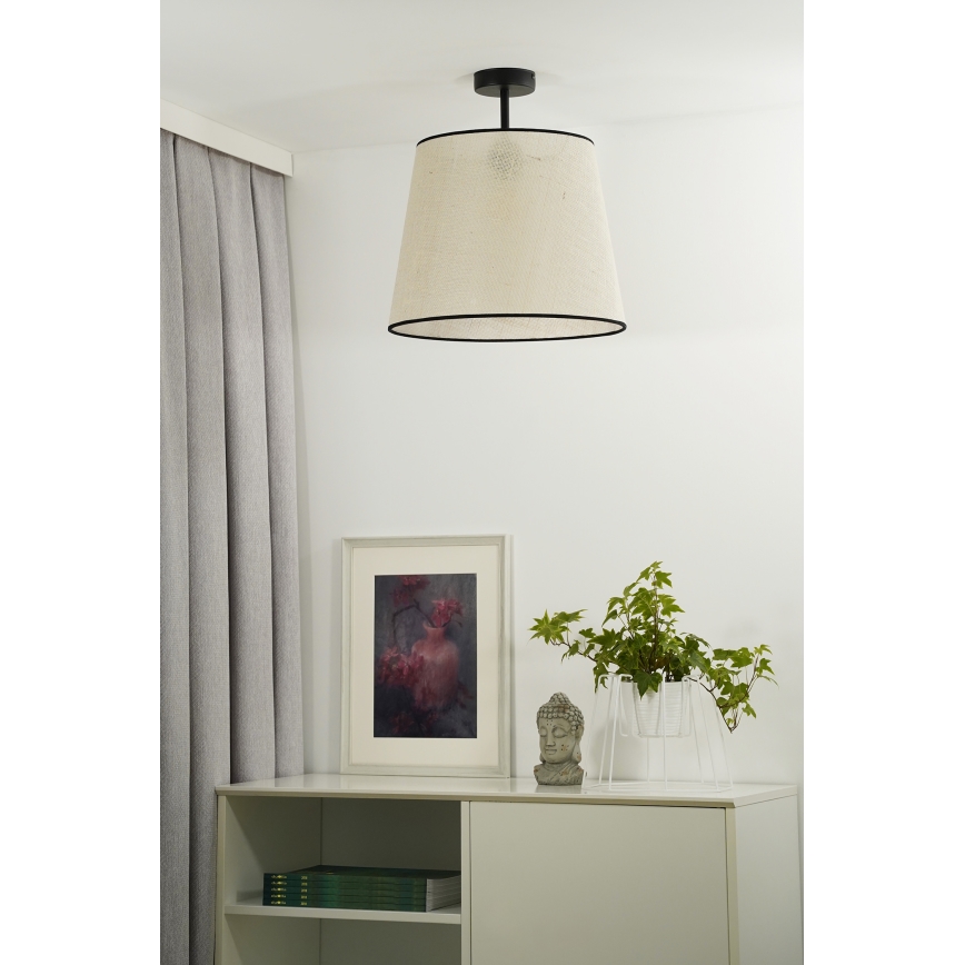 Duolla - Kiinteä kattokruunu YUTE 1xE27/15W/230V halkaisija 38 cm harmaa/musta