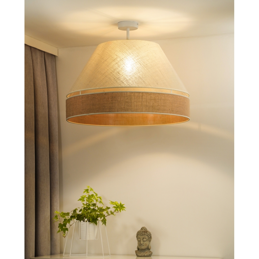 Duolla - Kiinteä kattokruunu YUTE AVIGNON 1xE27/15W/230V halkaisija 60 cm harmaa/ruskea