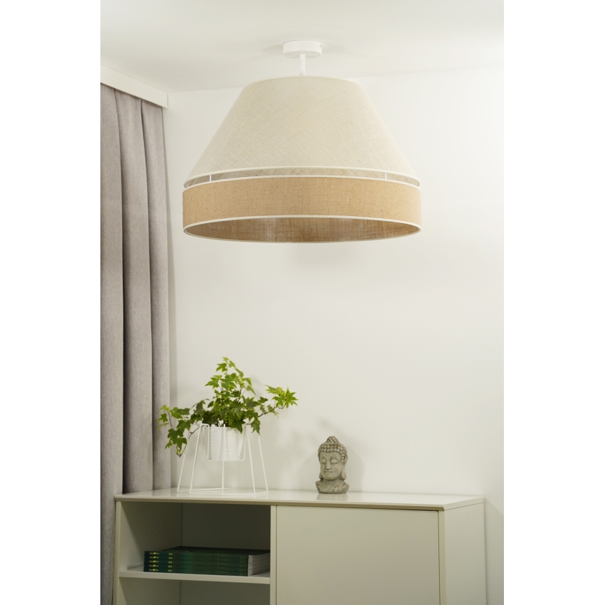 Duolla - Kiinteä kattokruunu YUTE AVIGNON 1xE27/15W/230V halkaisija 60 cm harmaa/ruskea