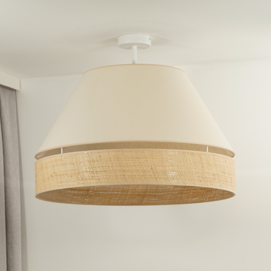 Duolla - Kiinteä kattokruunu YUTE AVIGNON 1xE27/15W/230V halkaisija 60 cm kerma/beige