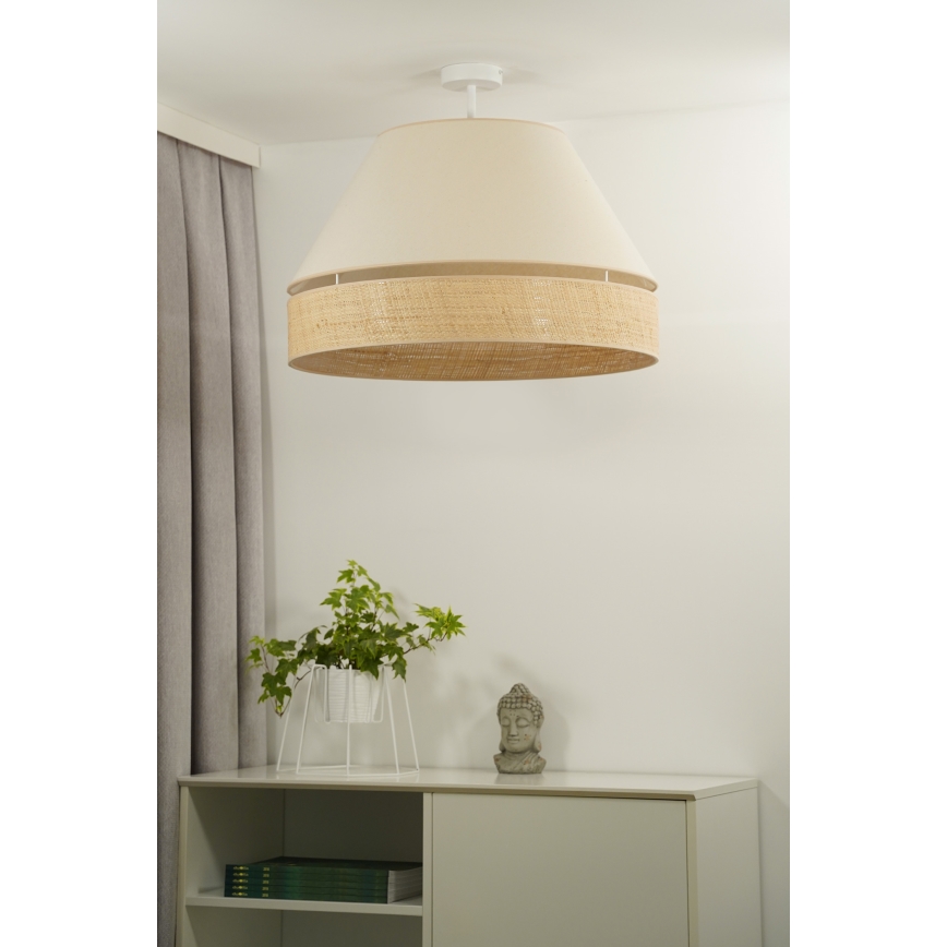 Duolla - Kiinteä kattokruunu YUTE AVIGNON 1xE27/15W/230V halkaisija 60 cm kerma/beige