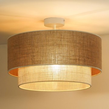Duolla - Kiinteä kattokruunu YUTE BOHO 1xE27/15W/230V halkaisija 45 cm ruskea/kerma