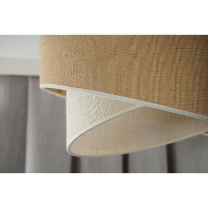 Duolla - Kiinteä kattokruunu YUTE CELLO 1xE27/15W/230V halkaisija 45 cm ruskea/harmaa
