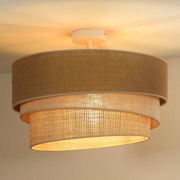 Duolla - Kiinteä kattokruunu YUTE TRIO 1xE27/15W/230V halkaisija 45 cm ruskea/harmaa/beige
