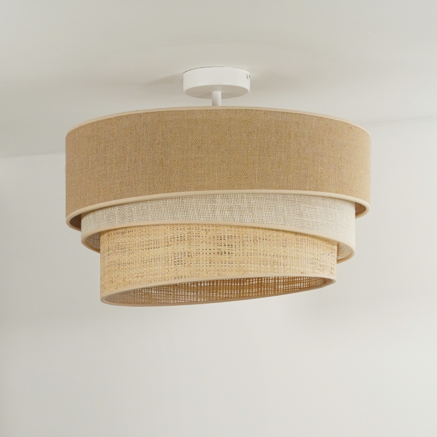 Duolla - Kiinteä kattokruunu YUTE TRIO 1xE27/15W/230V halkaisija 45 cm ruskea/harmaa/beige